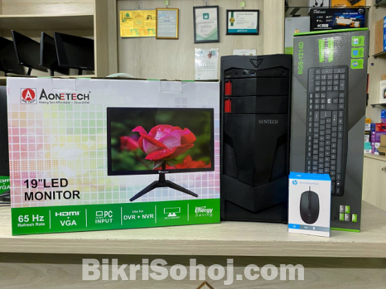 New 19” Monitor + Dual Core Full Desktop Setup